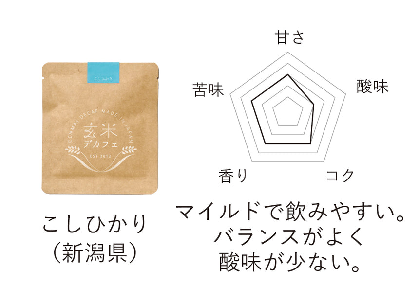 玄米デカフェ飲み比べセット【6銘柄】|体にやさしいノンカフェイン、おうち時間、飲み物|アトリエ玄米デカフェ、MNH