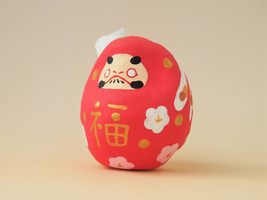 Miniature Daruma Doll ×Cat on its head (Japanese Good-Luck Charm) ｜Sakura Yamaguchi