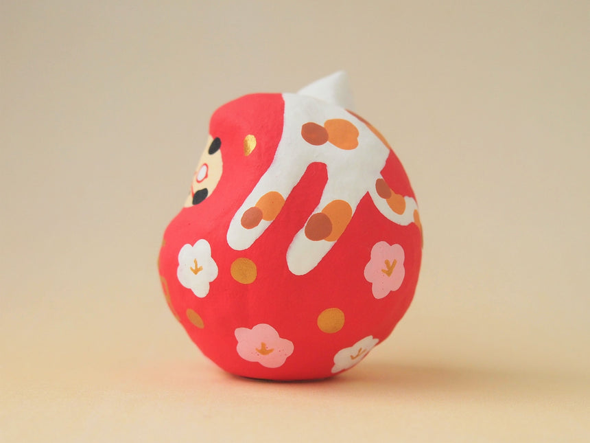 Miniature Daruma Doll ×Cat on its head (Japanese Good-Luck Charm) ｜Sakura Yamaguchi