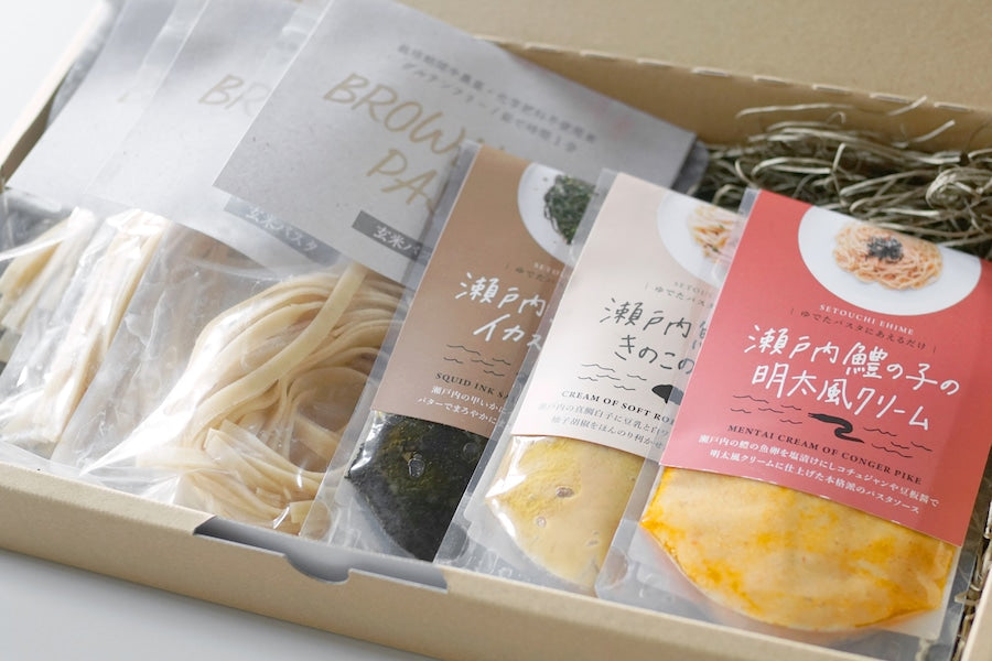 Brown Rice Pasta （半生の玄米パスタ）＆瀬戸内潮騒のパスタソース