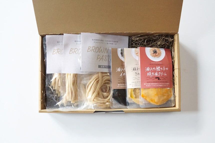 Brown Rice Pasta (半生の玄米パスタ)&瀬戸内潮騒のパスタソース|里山BOTANICAL