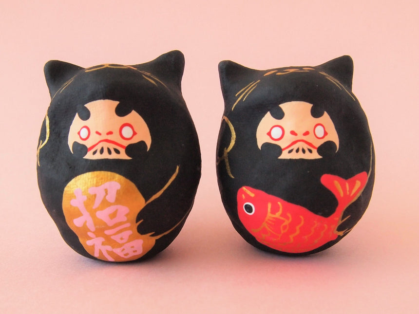 Miniature Daruma Doll ×MANEKI NEKO(Japanese Good-Luck Charm) |Sakura Yamaguchi