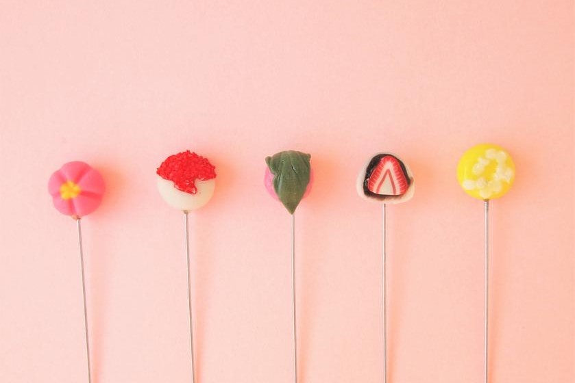 Cute Needle Pins For Dress Making Sewing |"Wagashi"(Japanese Traditional Sweets ) |Mebosohachirobeeshouten|Kanazawa Ishikawa Japan
