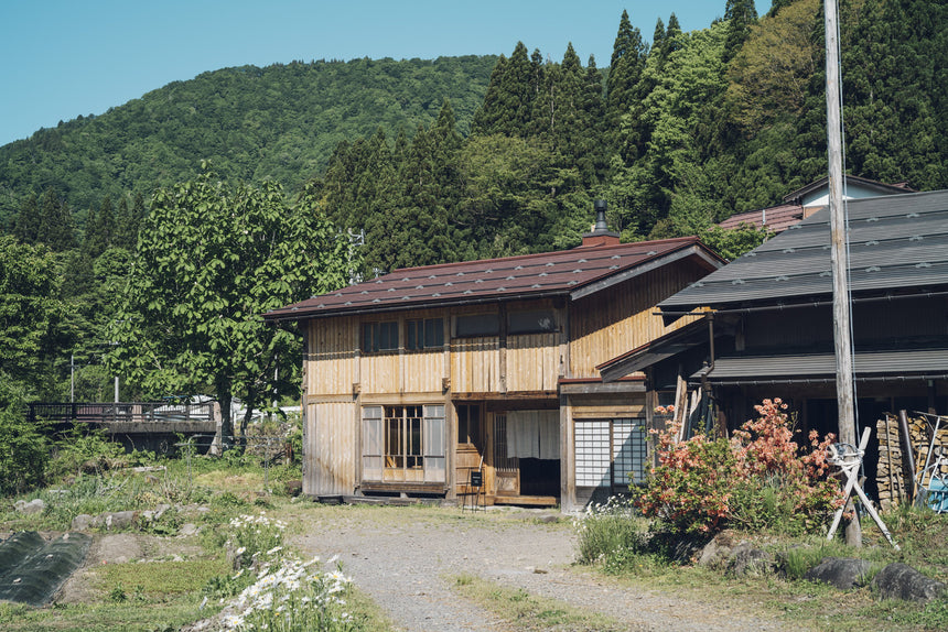 たつけ<コットン/刺し子織藍染> 石徹白洋品店