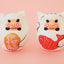Miniature Daruma Doll ×MANEKI NEKO(Japanese Good-Luck Charm) |Sakura Yamaguchi