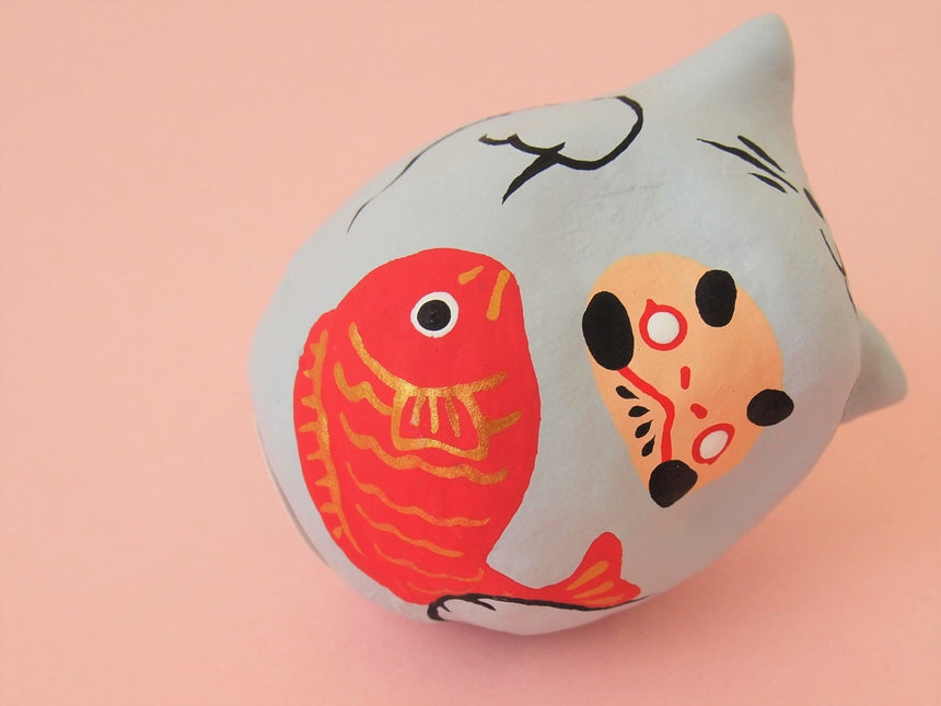Miniature Daruma Doll ×MANEKI NEKO(Japanese Good-Luck Charm) |Sakura Yamaguchi