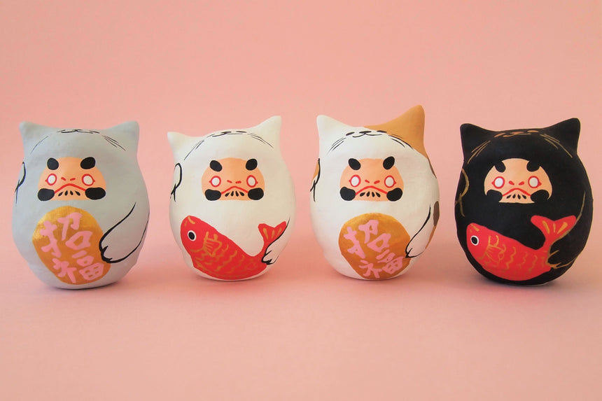 Miniature Daruma Doll ×MANEKI NEKO(Japanese Good-Luck Charm) |Sakura Yamaguchi