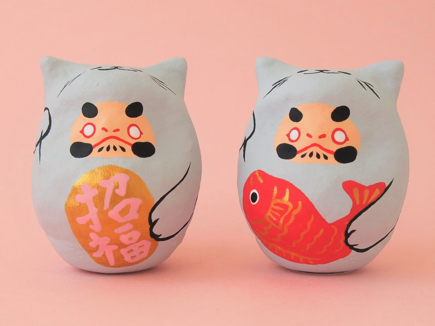 Miniature Daruma Doll ×MANEKI NEKO(Japanese Good-Luck Charm) |Sakura Yamaguchi